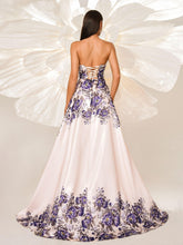 A-line Floral Sweetheart Neck Prom Dress